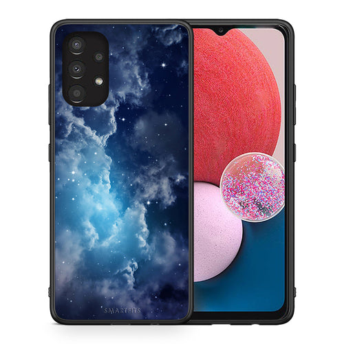 Θήκη Samsung A13 4G Blue Sky Galaxy από τη Smartfits με σχέδιο στο πίσω μέρος και μαύρο περίβλημα | Samsung A13 4G Blue Sky Galaxy case with colorful back and black bezels