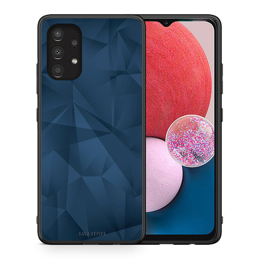 Θήκη Samsung A13 4G Blue Abstract Geometric από τη Smartfits με σχέδιο στο πίσω μέρος και μαύρο περίβλημα | Samsung A13 4G Blue Abstract Geometric case with colorful back and black bezels
