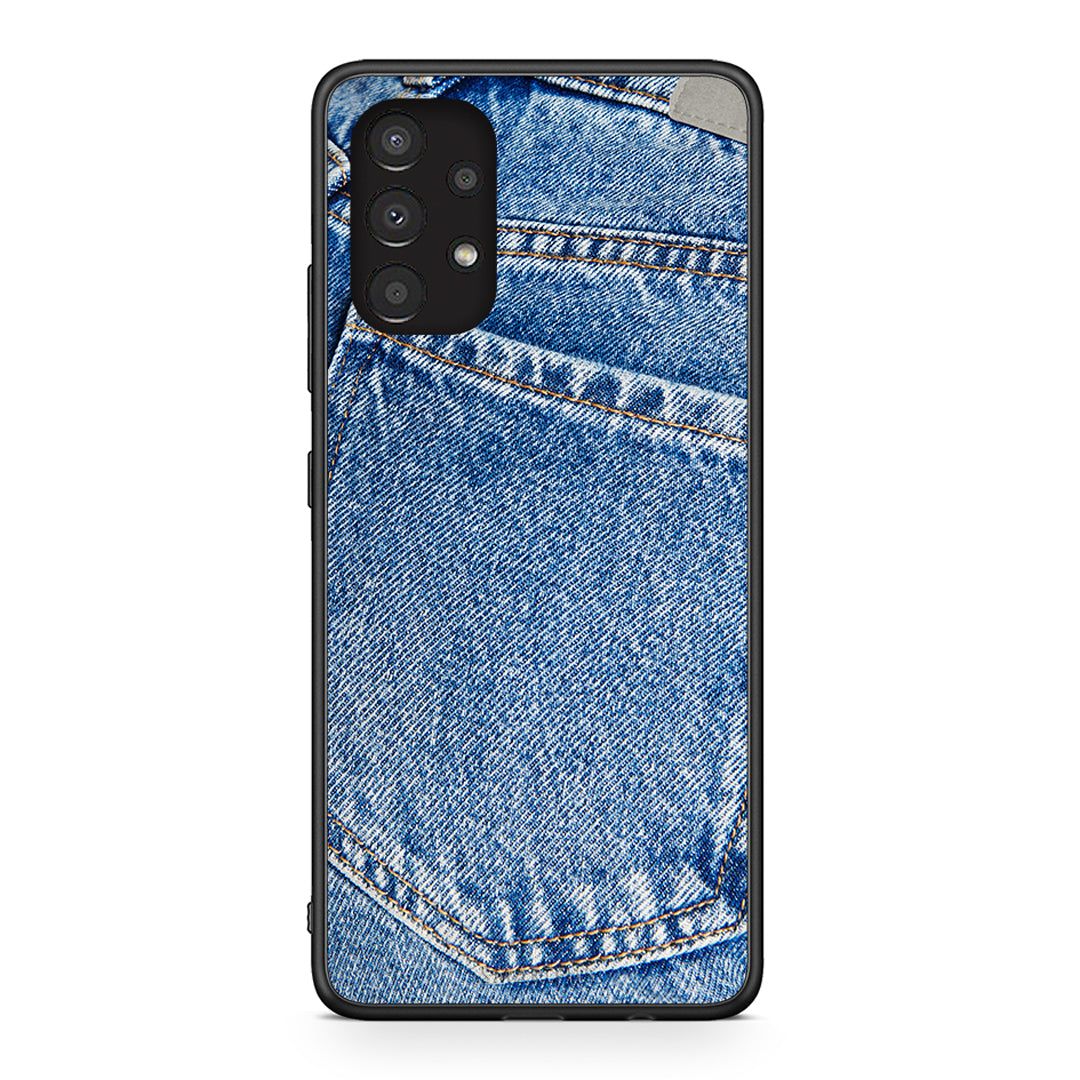 Samsung A13 4G Jeans Pocket θήκη από τη Smartfits με σχέδιο στο πίσω μέρος και μαύρο περίβλημα | Smartphone case with colorful back and black bezels by Smartfits