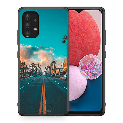 Θήκη Samsung A13 4G City Landscape από τη Smartfits με σχέδιο στο πίσω μέρος και μαύρο περίβλημα | Samsung A13 4G City Landscape case with colorful back and black bezels