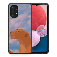 Thumbnail for Θήκη Αγίου Βαλεντίνου Samsung A13 4G Lion Love 2 από τη Smartfits με σχέδιο στο πίσω μέρος και μαύρο περίβλημα | Samsung A13 4G Lion Love 2 case with colorful back and black bezels