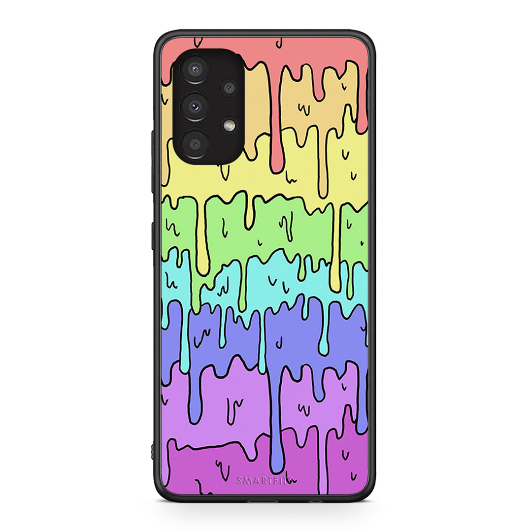 Samsung A13 4G Melting Rainbow θήκη από τη Smartfits με σχέδιο στο πίσω μέρος και μαύρο περίβλημα | Smartphone case with colorful back and black bezels by Smartfits