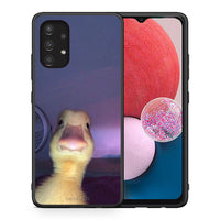 Thumbnail for Θήκη Samsung A13 4G Meme Duck από τη Smartfits με σχέδιο στο πίσω μέρος και μαύρο περίβλημα | Samsung A13 4G Meme Duck case with colorful back and black bezels