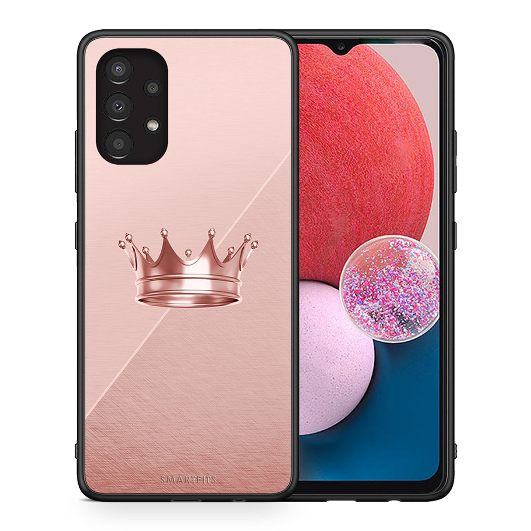 Θήκη Samsung A13 4G Crown Minimal από τη Smartfits με σχέδιο στο πίσω μέρος και μαύρο περίβλημα | Samsung A13 4G Crown Minimal case with colorful back and black bezels