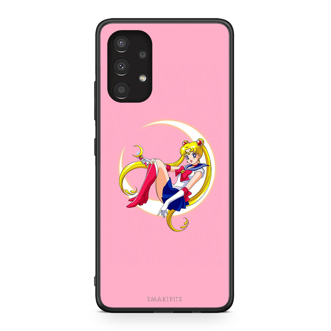 Samsung A13 4G Moon Girl θήκη από τη Smartfits με σχέδιο στο πίσω μέρος και μαύρο περίβλημα | Smartphone case with colorful back and black bezels by Smartfits