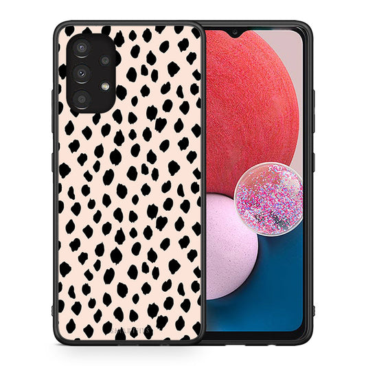 Θήκη Samsung A13 4G New Polka Dots από τη Smartfits με σχέδιο στο πίσω μέρος και μαύρο περίβλημα | Samsung A13 4G New Polka Dots case with colorful back and black bezels
