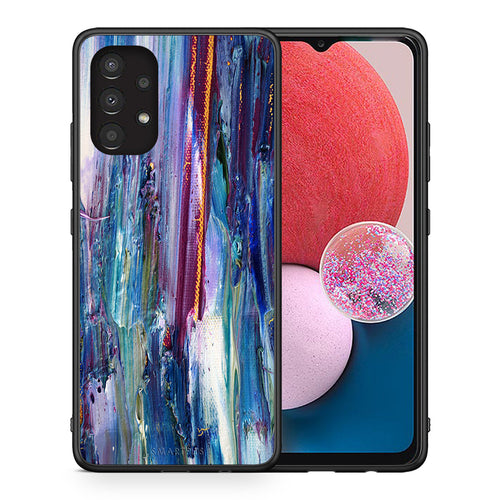 Θήκη Samsung A13 4G Winter Paint από τη Smartfits με σχέδιο στο πίσω μέρος και μαύρο περίβλημα | Samsung A13 4G Winter Paint case with colorful back and black bezels