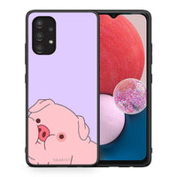 Thumbnail for Θήκη Αγίου Βαλεντίνου Samsung A13 4G Pig Love 2 από τη Smartfits με σχέδιο στο πίσω μέρος και μαύρο περίβλημα | Samsung A13 4G Pig Love 2 case with colorful back and black bezels