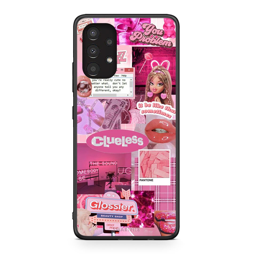 Samsung A13 4G Pink Love Θήκη Αγίου Βαλεντίνου από τη Smartfits με σχέδιο στο πίσω μέρος και μαύρο περίβλημα | Smartphone case with colorful back and black bezels by Smartfits