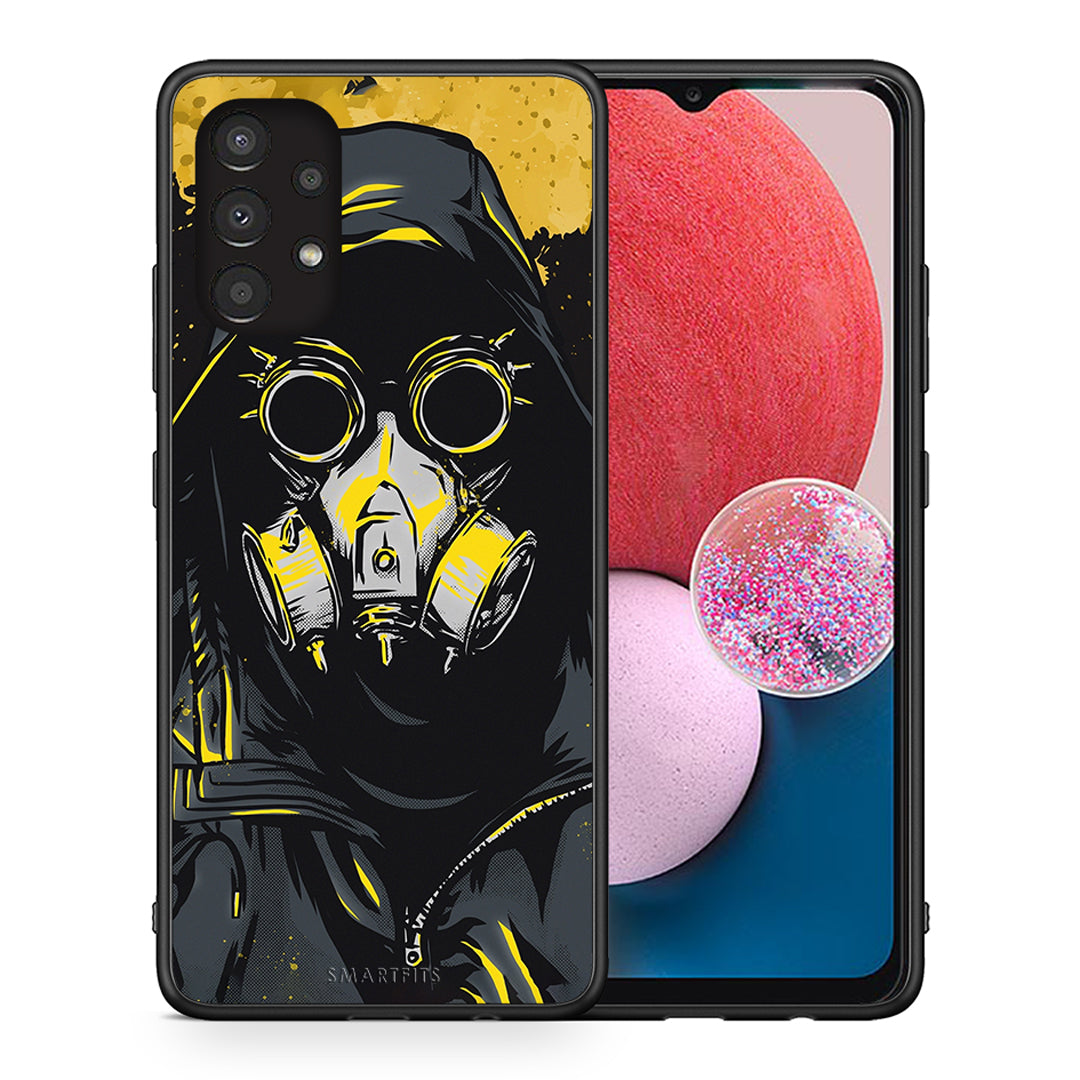 Θήκη Samsung A13 4G Mask PopArt από τη Smartfits με σχέδιο στο πίσω μέρος και μαύρο περίβλημα | Samsung A13 4G Mask PopArt case with colorful back and black bezels