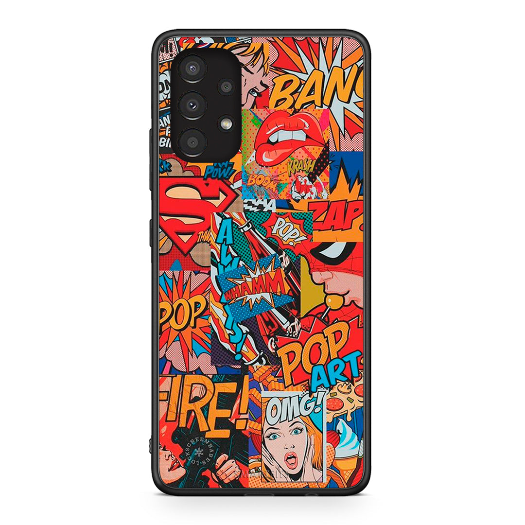 Samsung A13 4G PopArt OMG θήκη από τη Smartfits με σχέδιο στο πίσω μέρος και μαύρο περίβλημα | Smartphone case with colorful back and black bezels by Smartfits