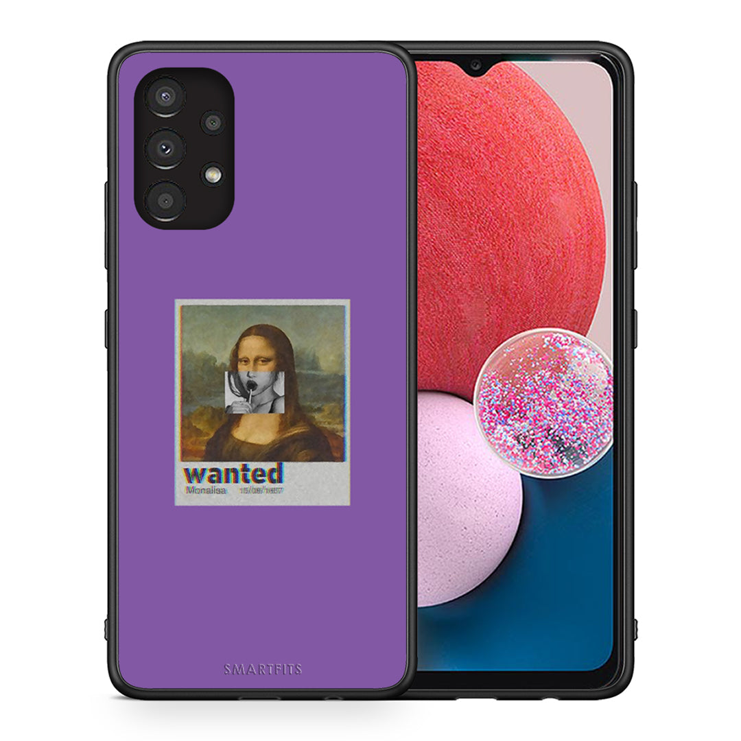 Θήκη Samsung A13 4G Monalisa Popart από τη Smartfits με σχέδιο στο πίσω μέρος και μαύρο περίβλημα | Samsung A13 4G Monalisa Popart case with colorful back and black bezels