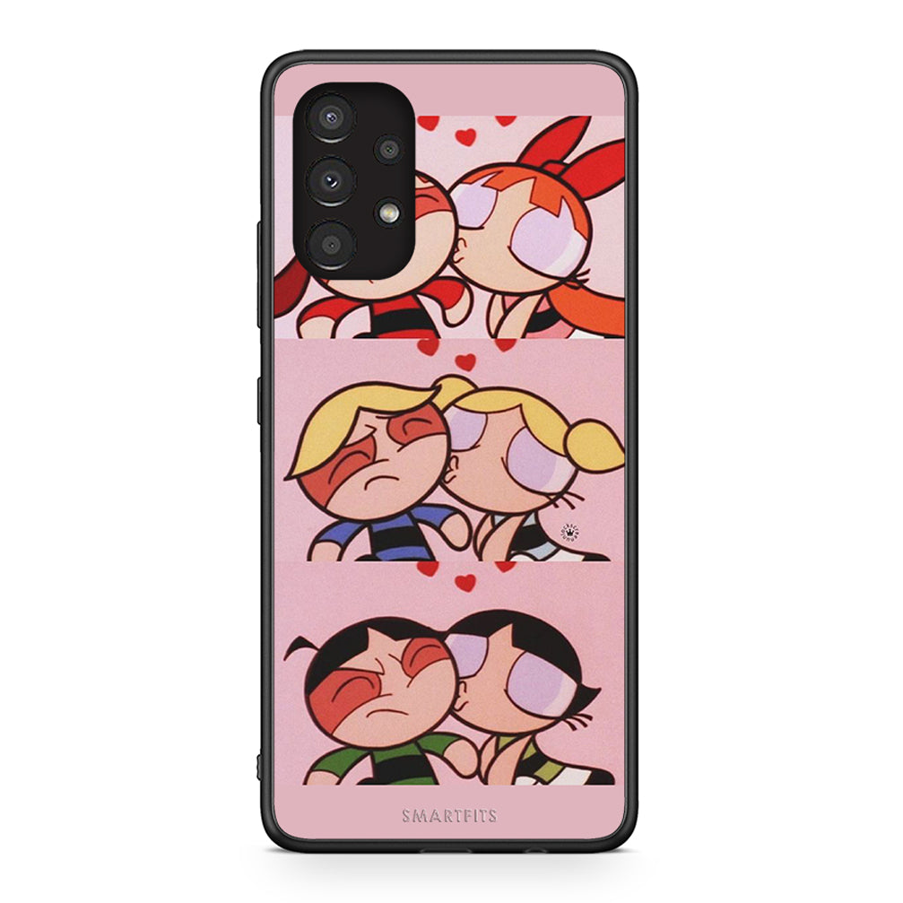 Samsung A13 4G Puff Love Θήκη Αγίου Βαλεντίνου από τη Smartfits με σχέδιο στο πίσω μέρος και μαύρο περίβλημα | Smartphone case with colorful back and black bezels by Smartfits