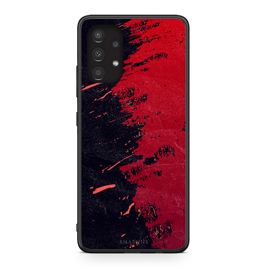 Samsung A13 4G Red Paint Θήκη Αγίου Βαλεντίνου από τη Smartfits με σχέδιο στο πίσω μέρος και μαύρο περίβλημα | Smartphone case with colorful back and black bezels by Smartfits
