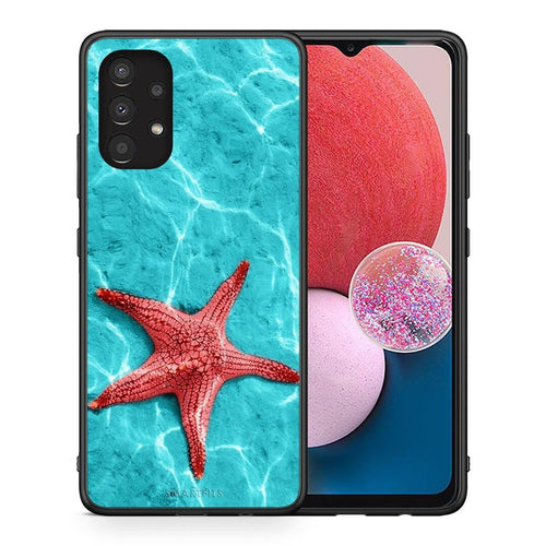 Θήκη Samsung A13 4G Red Starfish από τη Smartfits με σχέδιο στο πίσω μέρος και μαύρο περίβλημα | Samsung A13 4G Red Starfish case with colorful back and black bezels