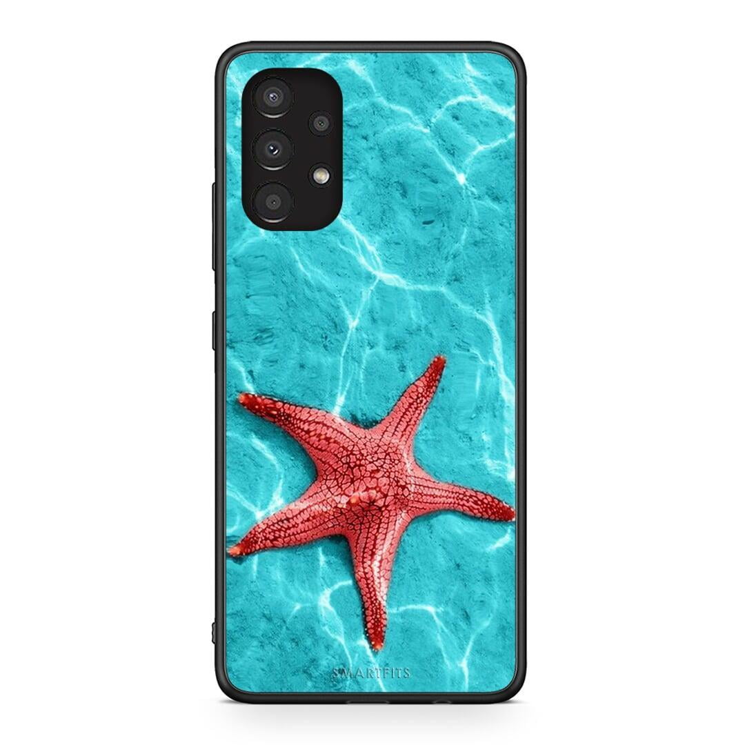 Samsung A13 4G Red Starfish Θήκη από τη Smartfits με σχέδιο στο πίσω μέρος και μαύρο περίβλημα | Smartphone case with colorful back and black bezels by Smartfits