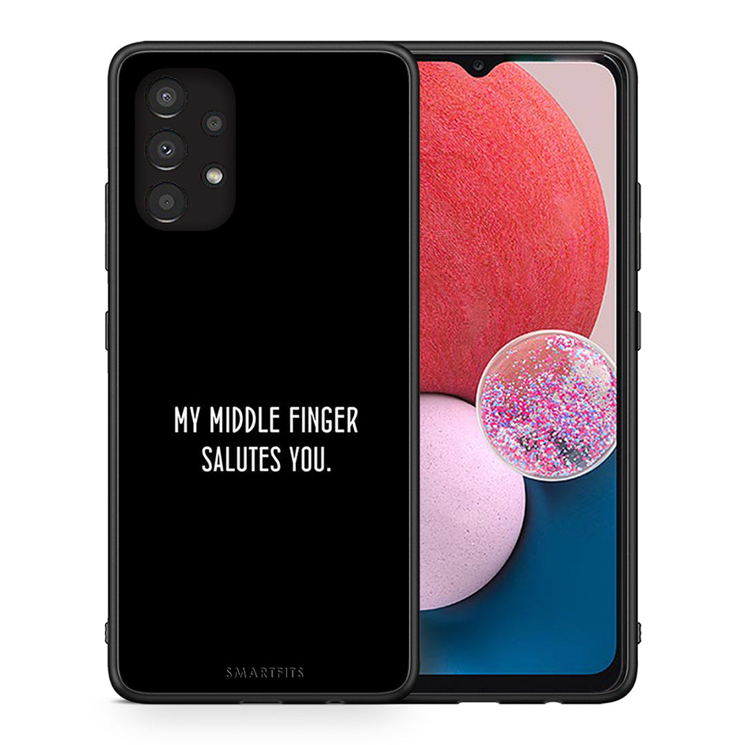 Θήκη Samsung A13 4G Salute από τη Smartfits με σχέδιο στο πίσω μέρος και μαύρο περίβλημα | Samsung A13 4G Salute case with colorful back and black bezels