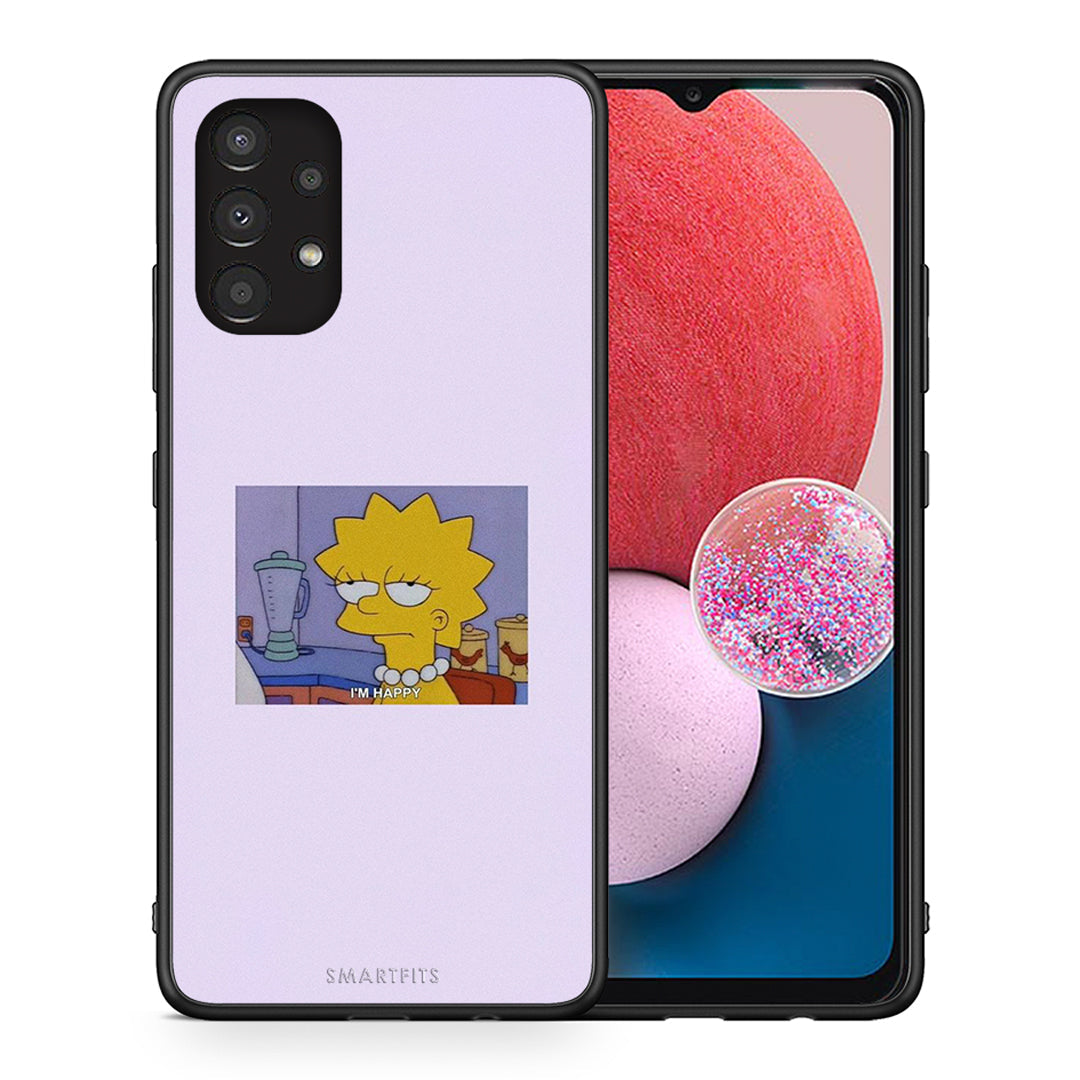 Θήκη Samsung A13 4G So Happy από τη Smartfits με σχέδιο στο πίσω μέρος και μαύρο περίβλημα | Samsung A13 4G So Happy case with colorful back and black bezels
