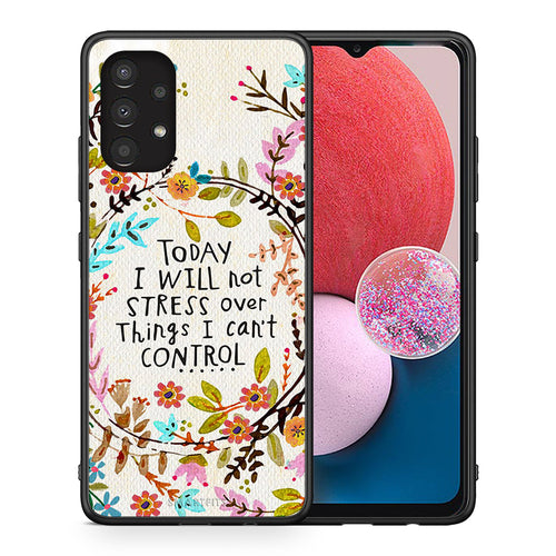 Θήκη Samsung A13 4G Stress Over από τη Smartfits με σχέδιο στο πίσω μέρος και μαύρο περίβλημα | Samsung A13 4G Stress Over case with colorful back and black bezels