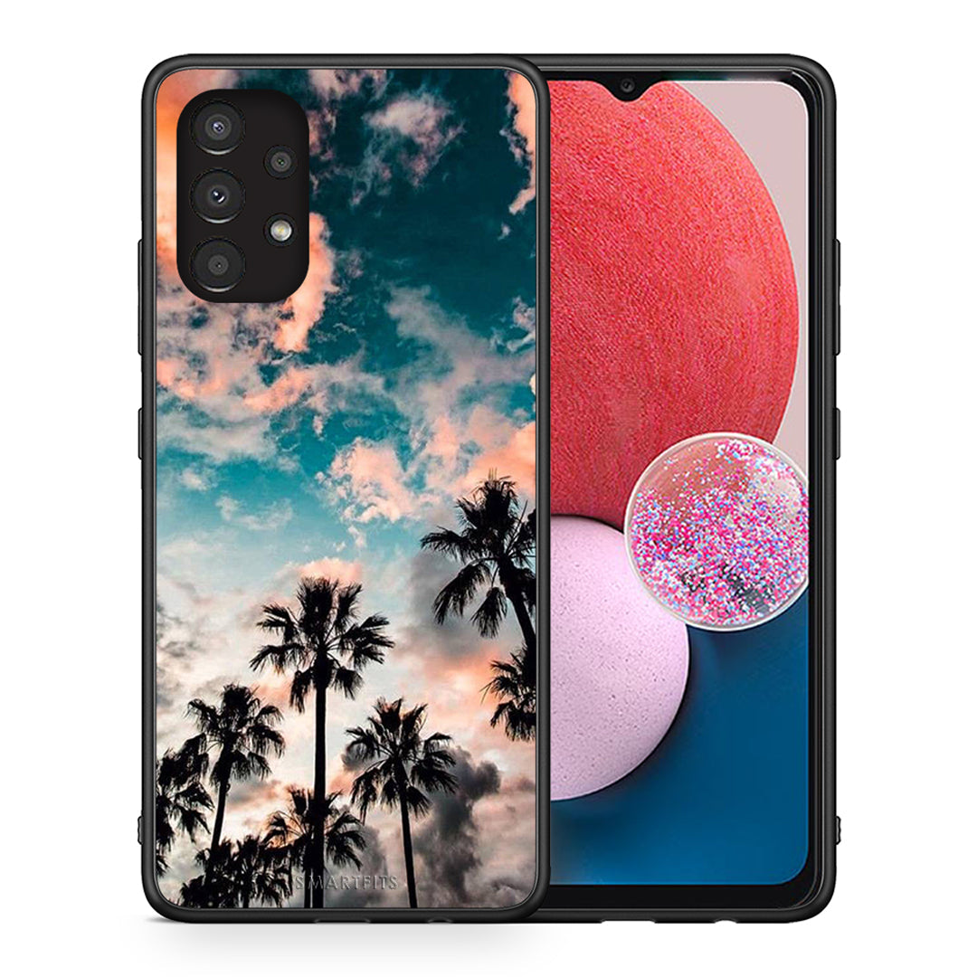 Θήκη Samsung A13 4G Sky Summer από τη Smartfits με σχέδιο στο πίσω μέρος και μαύρο περίβλημα | Samsung A13 4G Sky Summer case with colorful back and black bezels