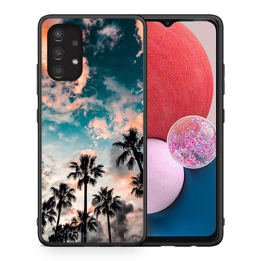 Θήκη Samsung A13 4G Sky Summer από τη Smartfits με σχέδιο στο πίσω μέρος και μαύρο περίβλημα | Samsung A13 4G Sky Summer case with colorful back and black bezels