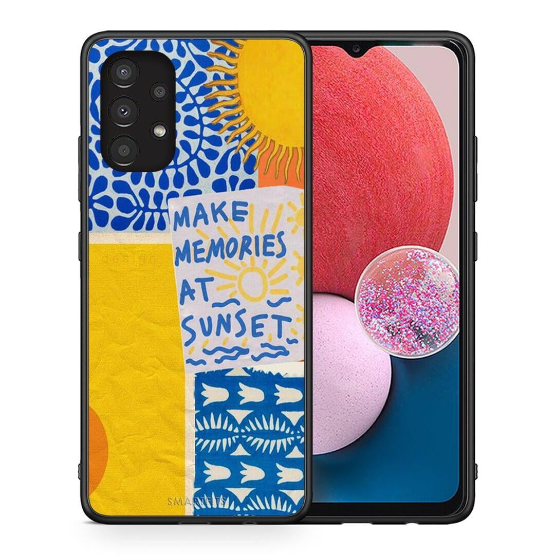 Θήκη Samsung A13 4G Sunset Memories από τη Smartfits με σχέδιο στο πίσω μέρος και μαύρο περίβλημα | Samsung A13 4G Sunset Memories case with colorful back and black bezels