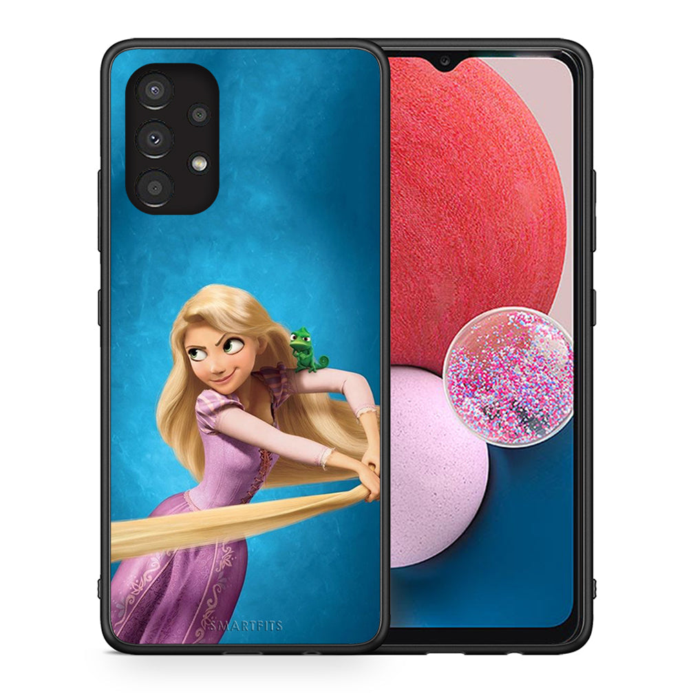 Θήκη Αγίου Βαλεντίνου Samsung A13 4G Tangled 2 από τη Smartfits με σχέδιο στο πίσω μέρος και μαύρο περίβλημα | Samsung A13 4G Tangled 2 case with colorful back and black bezels