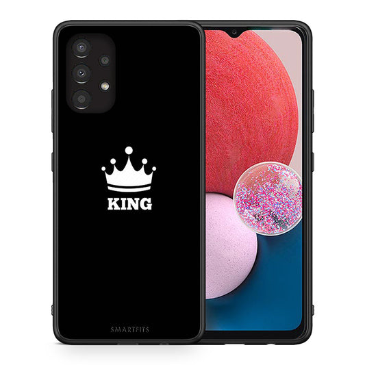 Θήκη Samsung A13 4G King Valentine από τη Smartfits με σχέδιο στο πίσω μέρος και μαύρο περίβλημα | Samsung A13 4G King Valentine case with colorful back and black bezels