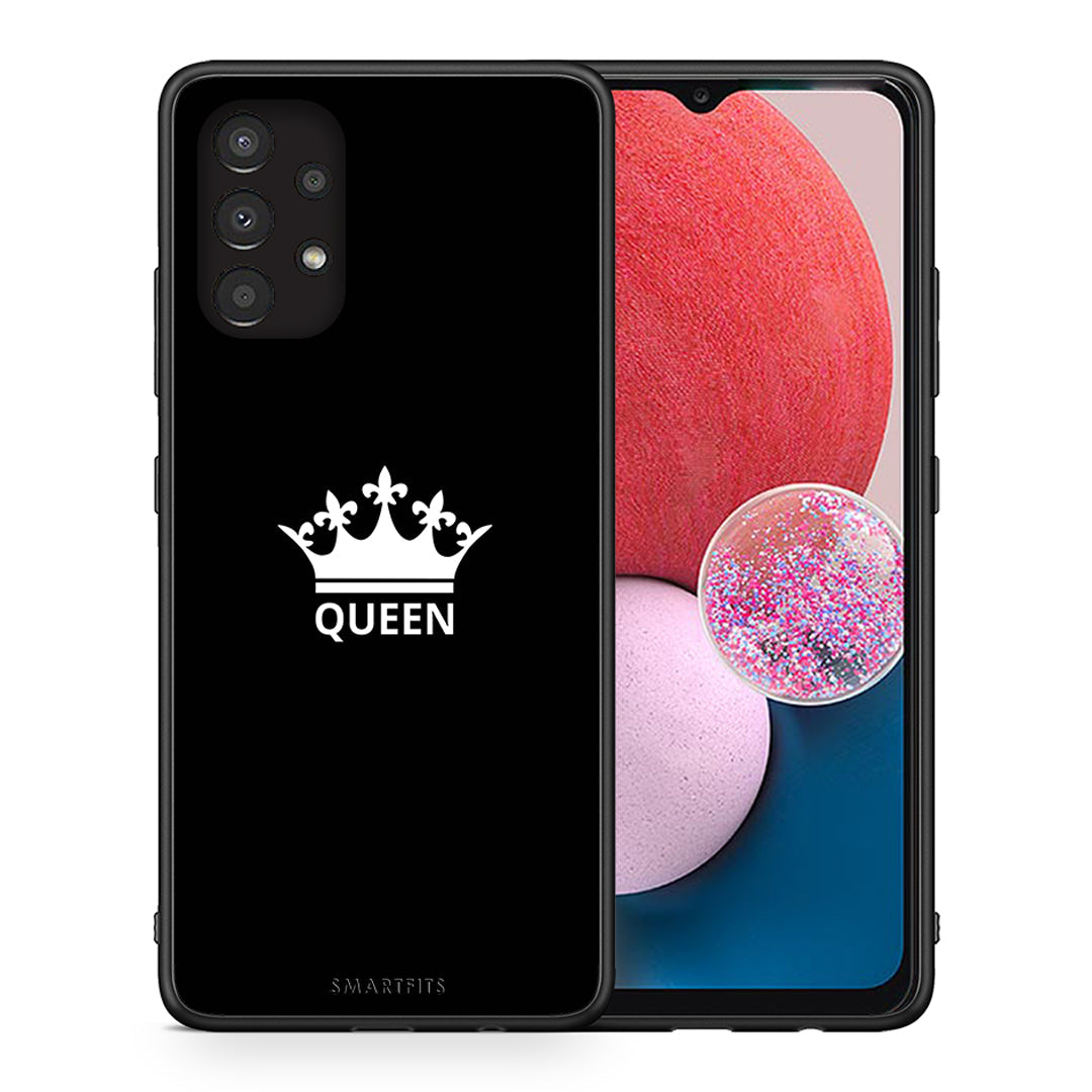 Θήκη Samsung A13 4G Queen Valentine από τη Smartfits με σχέδιο στο πίσω μέρος και μαύρο περίβλημα | Samsung A13 4G Queen Valentine case with colorful back and black bezels