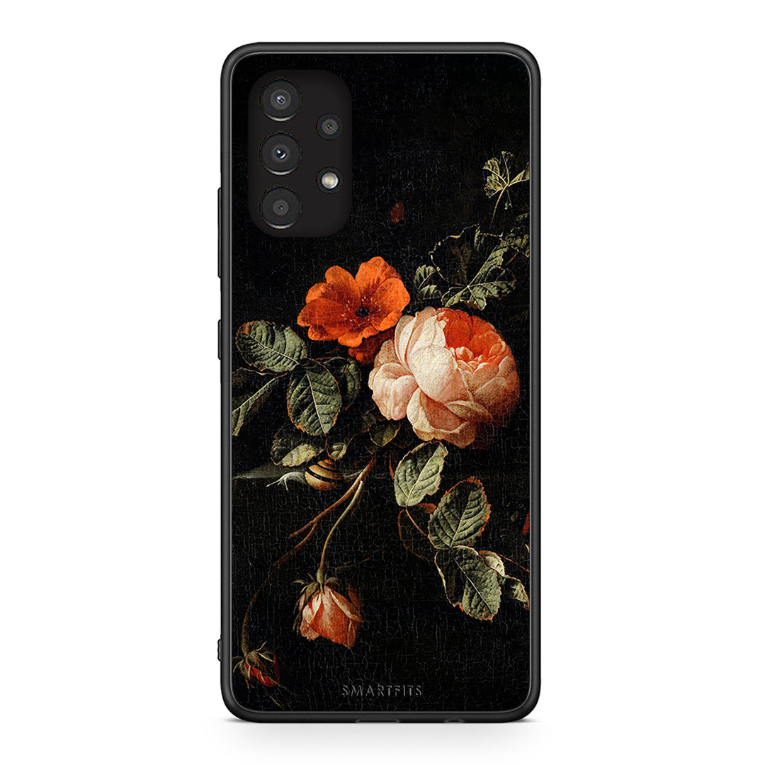 Samsung A13 4G Vintage Roses θήκη από τη Smartfits με σχέδιο στο πίσω μέρος και μαύρο περίβλημα | Smartphone case with colorful back and black bezels by Smartfits
