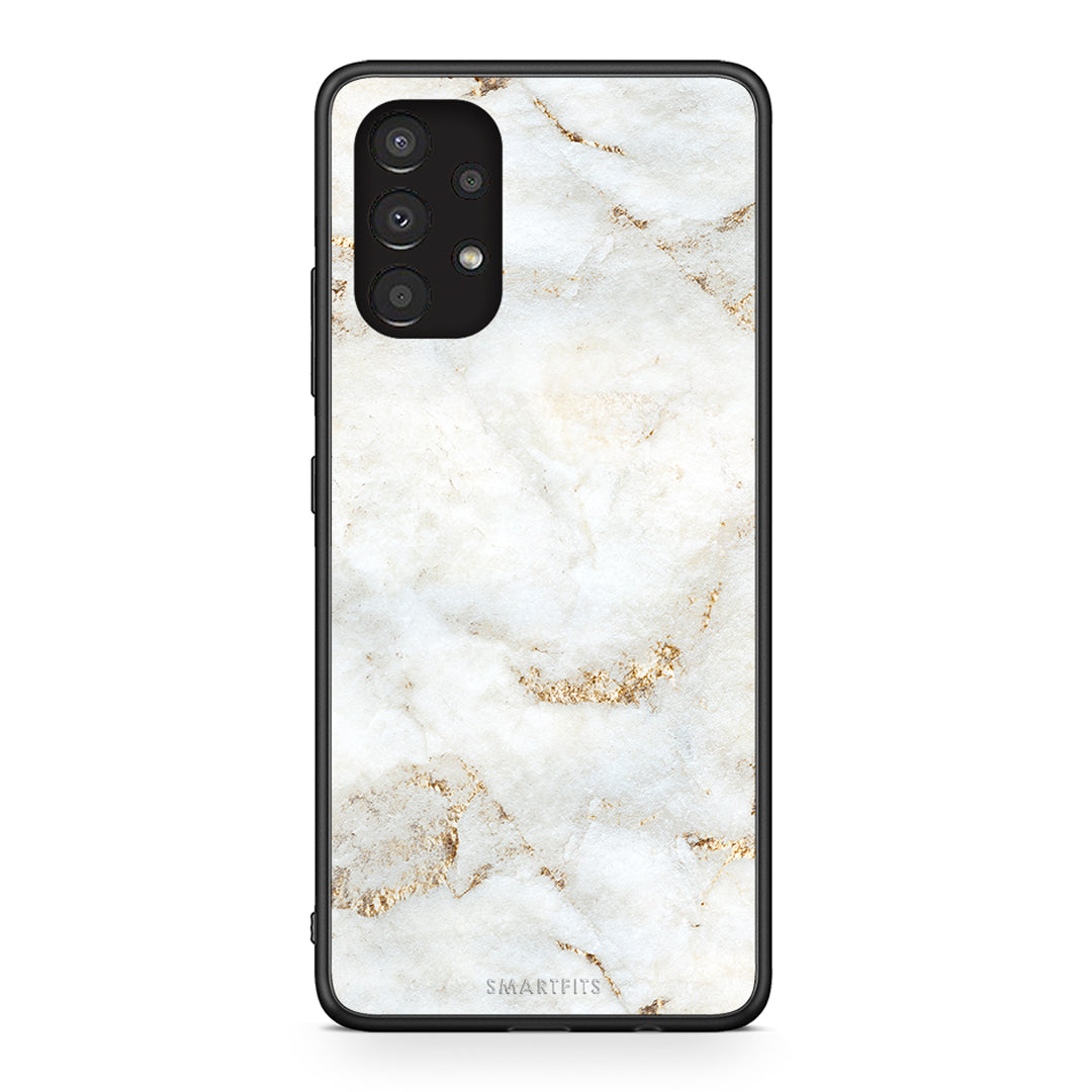 Samsung A13 4G White Gold Marble θήκη από τη Smartfits με σχέδιο στο πίσω μέρος και μαύρο περίβλημα | Smartphone case with colorful back and black bezels by Smartfits