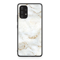 Thumbnail for Samsung A13 4G White Gold Marble θήκη από τη Smartfits με σχέδιο στο πίσω μέρος και μαύρο περίβλημα | Smartphone case with colorful back and black bezels by Smartfits