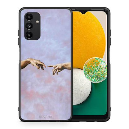 Θήκη Samsung A04s Adam Hand από τη Smartfits με σχέδιο στο πίσω μέρος και μαύρο περίβλημα | Samsung A04s Adam Hand case with colorful back and black bezels