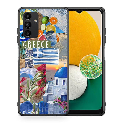 Θήκη Samsung A13 5G All Greek από τη Smartfits με σχέδιο στο πίσω μέρος και μαύρο περίβλημα | Samsung A13 5G All Greek case with colorful back and black bezels