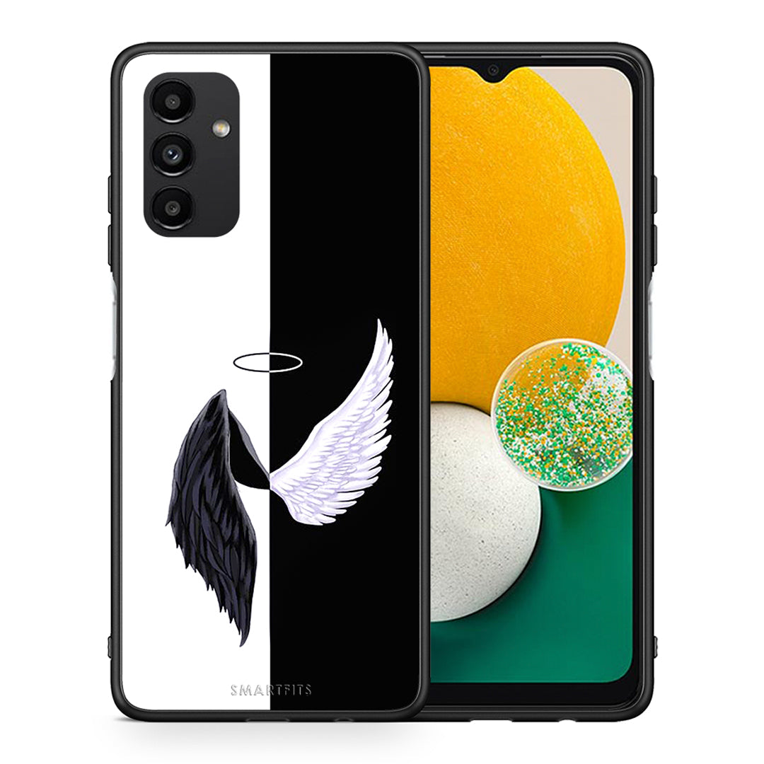 Θήκη Samsung A13 5G Angels Demons από τη Smartfits με σχέδιο στο πίσω μέρος και μαύρο περίβλημα | Samsung A13 5G Angels Demons case with colorful back and black bezels