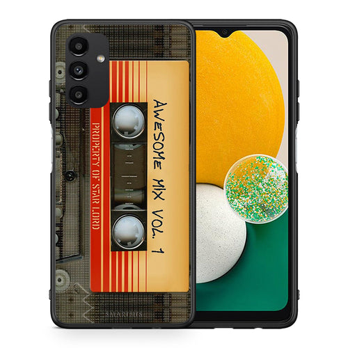 Θήκη Samsung A04s Awesome Mix από τη Smartfits με σχέδιο στο πίσω μέρος και μαύρο περίβλημα | Samsung A04s Awesome Mix case with colorful back and black bezels