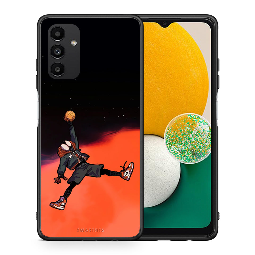 Θήκη Samsung A04s Basketball Hero από τη Smartfits με σχέδιο στο πίσω μέρος και μαύρο περίβλημα | Samsung A04s Basketball Hero case with colorful back and black bezels
