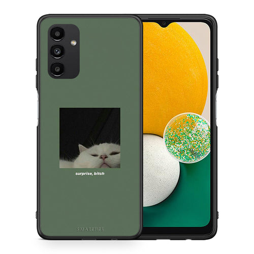 Θήκη Samsung A04s Bitch Surprise από τη Smartfits με σχέδιο στο πίσω μέρος και μαύρο περίβλημα | Samsung A04s Bitch Surprise case with colorful back and black bezels