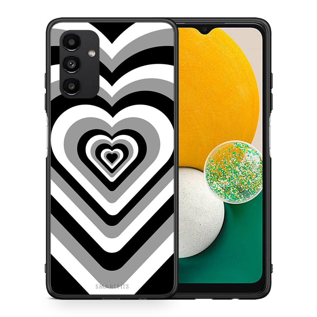 Θήκη Samsung A13 5G Black Hearts από τη Smartfits με σχέδιο στο πίσω μέρος και μαύρο περίβλημα | Samsung A13 5G Black Hearts case with colorful back and black bezels