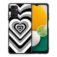 Thumbnail for Θήκη Samsung A13 5G Black Hearts από τη Smartfits με σχέδιο στο πίσω μέρος και μαύρο περίβλημα | Samsung A13 5G Black Hearts case with colorful back and black bezels