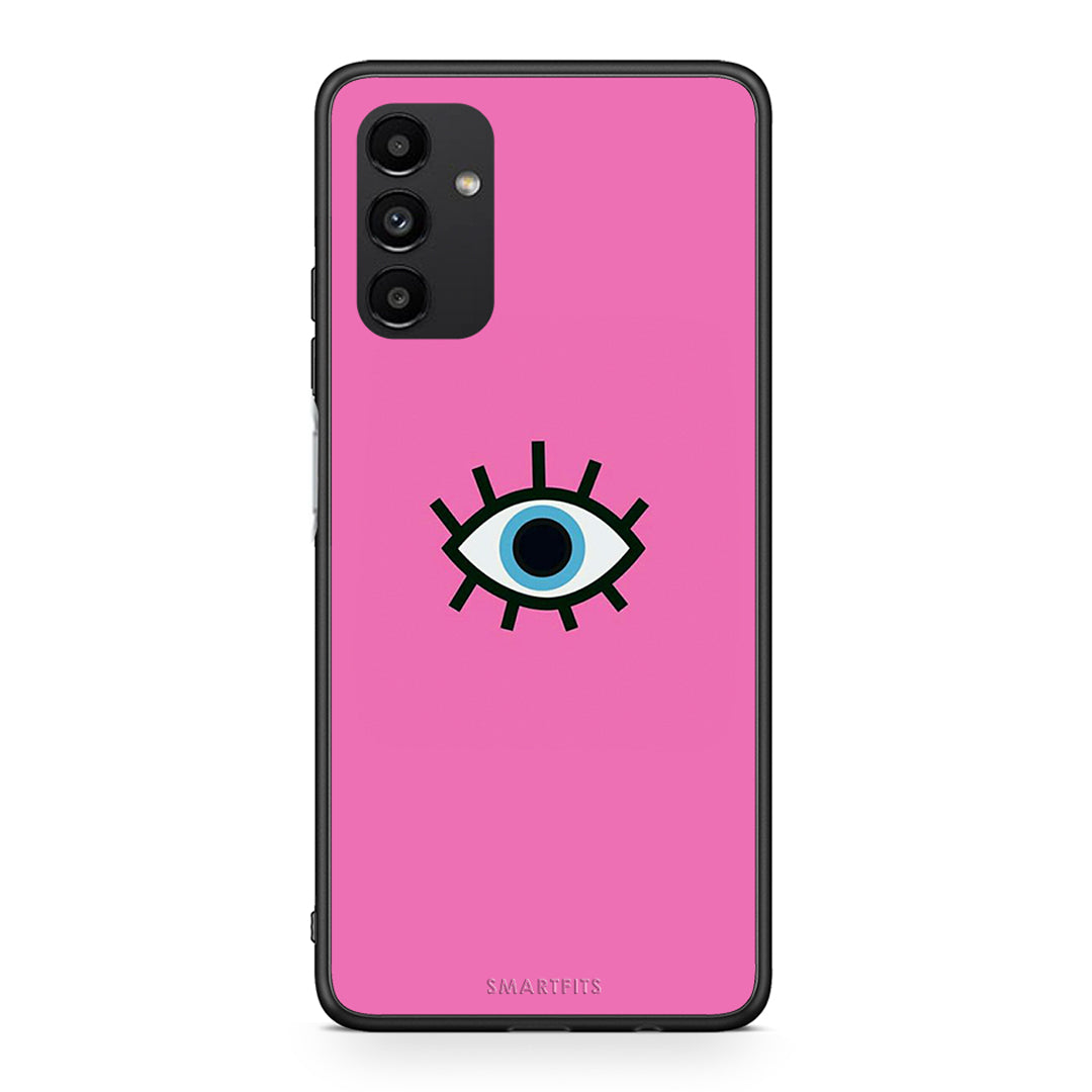 Samsung A04s Blue Eye Pink θήκη από τη Smartfits με σχέδιο στο πίσω μέρος και μαύρο περίβλημα | Smartphone case with colorful back and black bezels by Smartfits