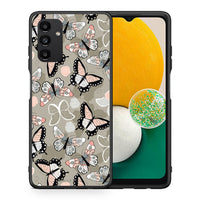 Thumbnail for Θήκη Samsung A04s Butterflies Boho από τη Smartfits με σχέδιο στο πίσω μέρος και μαύρο περίβλημα | Samsung A04s Butterflies Boho case with colorful back and black bezels