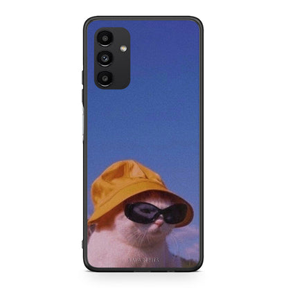 Samsung A13 5G Cat Diva θήκη από τη Smartfits με σχέδιο στο πίσω μέρος και μαύρο περίβλημα | Smartphone case with colorful back and black bezels by Smartfits