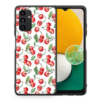 Thumbnail for Θήκη Samsung A13 5G Cherry Summer από τη Smartfits με σχέδιο στο πίσω μέρος και μαύρο περίβλημα | Samsung A13 5G Cherry Summer case with colorful back and black bezels