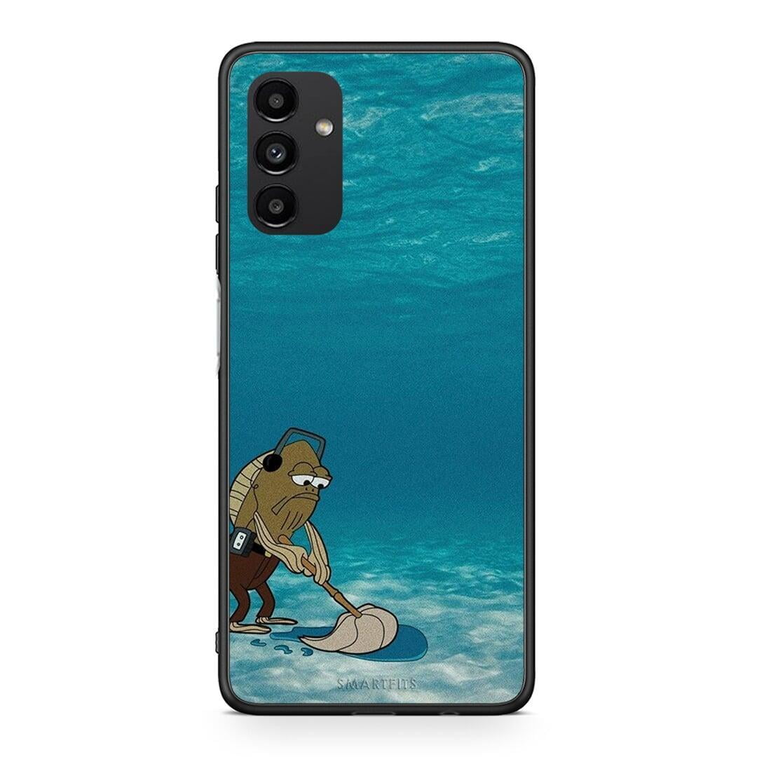 Samsung A04s Clean The Ocean Θήκη από τη Smartfits με σχέδιο στο πίσω μέρος και μαύρο περίβλημα | Smartphone case with colorful back and black bezels by Smartfits