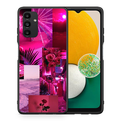 Θήκη Αγίου Βαλεντίνου Samsung A13 5G Collage Red Roses από τη Smartfits με σχέδιο στο πίσω μέρος και μαύρο περίβλημα | Samsung A13 5G Collage Red Roses case with colorful back and black bezels
