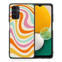 Thumbnail for Θήκη Samsung A04s Colourful Waves από τη Smartfits με σχέδιο στο πίσω μέρος και μαύρο περίβλημα | Samsung A04s Colourful Waves case with colorful back and black bezels
