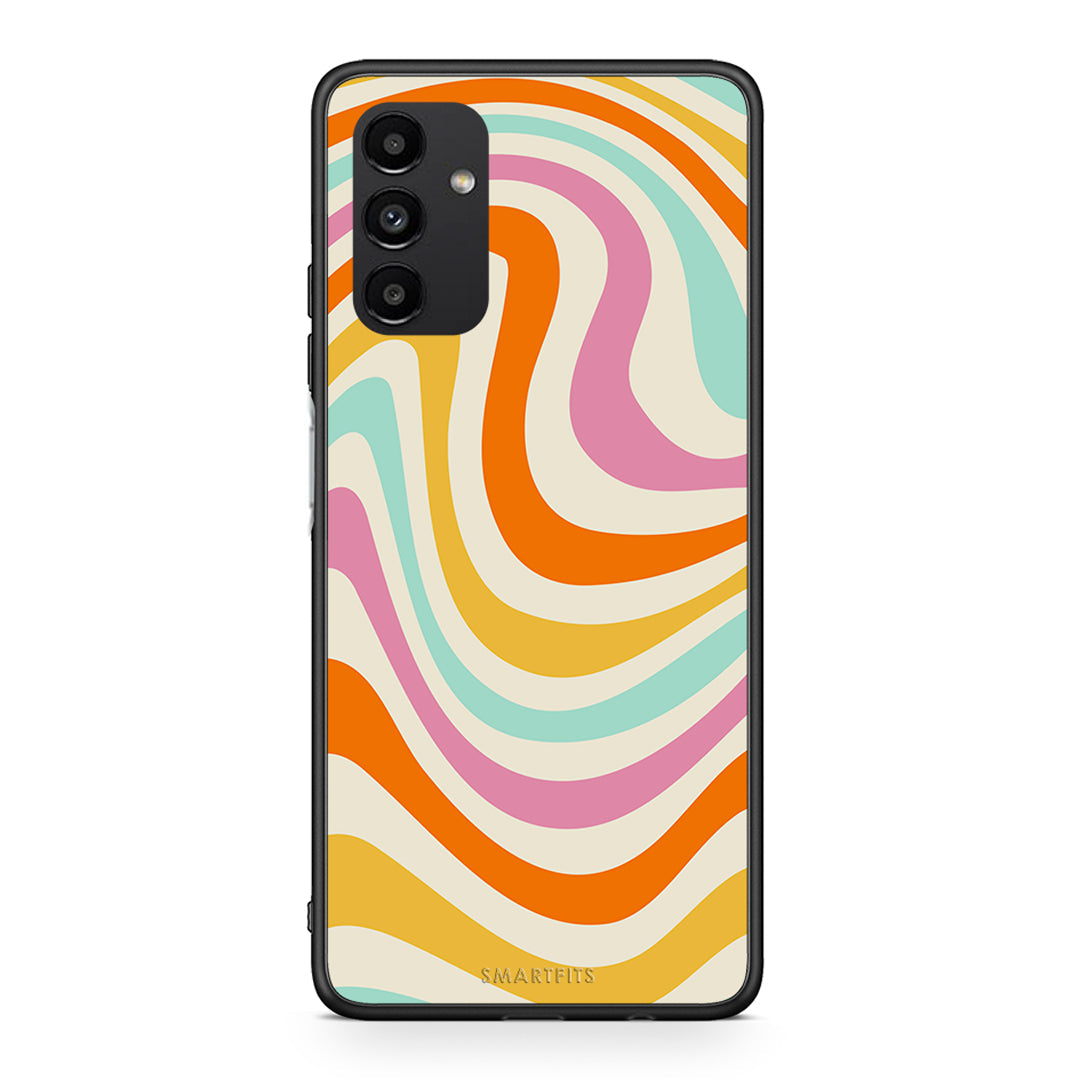 Samsung A13 5G Colourful Waves θήκη από τη Smartfits με σχέδιο στο πίσω μέρος και μαύρο περίβλημα | Smartphone case with colorful back and black bezels by Smartfits