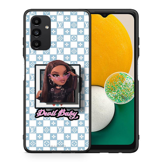 Θήκη Αγίου Βαλεντίνου Samsung A04s Devil Baby από τη Smartfits με σχέδιο στο πίσω μέρος και μαύρο περίβλημα | Samsung A04s Devil Baby case with colorful back and black bezels