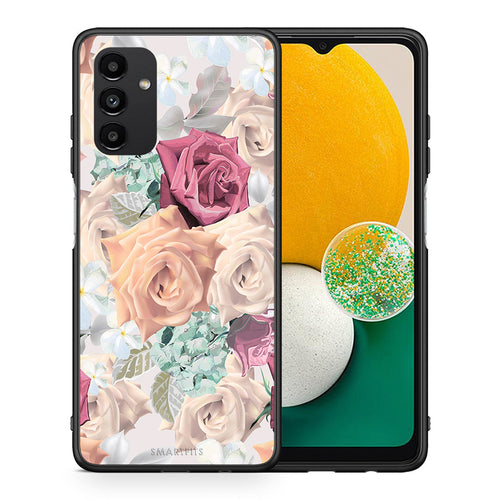 Θήκη Samsung A04s Bouquet Floral από τη Smartfits με σχέδιο στο πίσω μέρος και μαύρο περίβλημα | Samsung A04s Bouquet Floral case with colorful back and black bezels